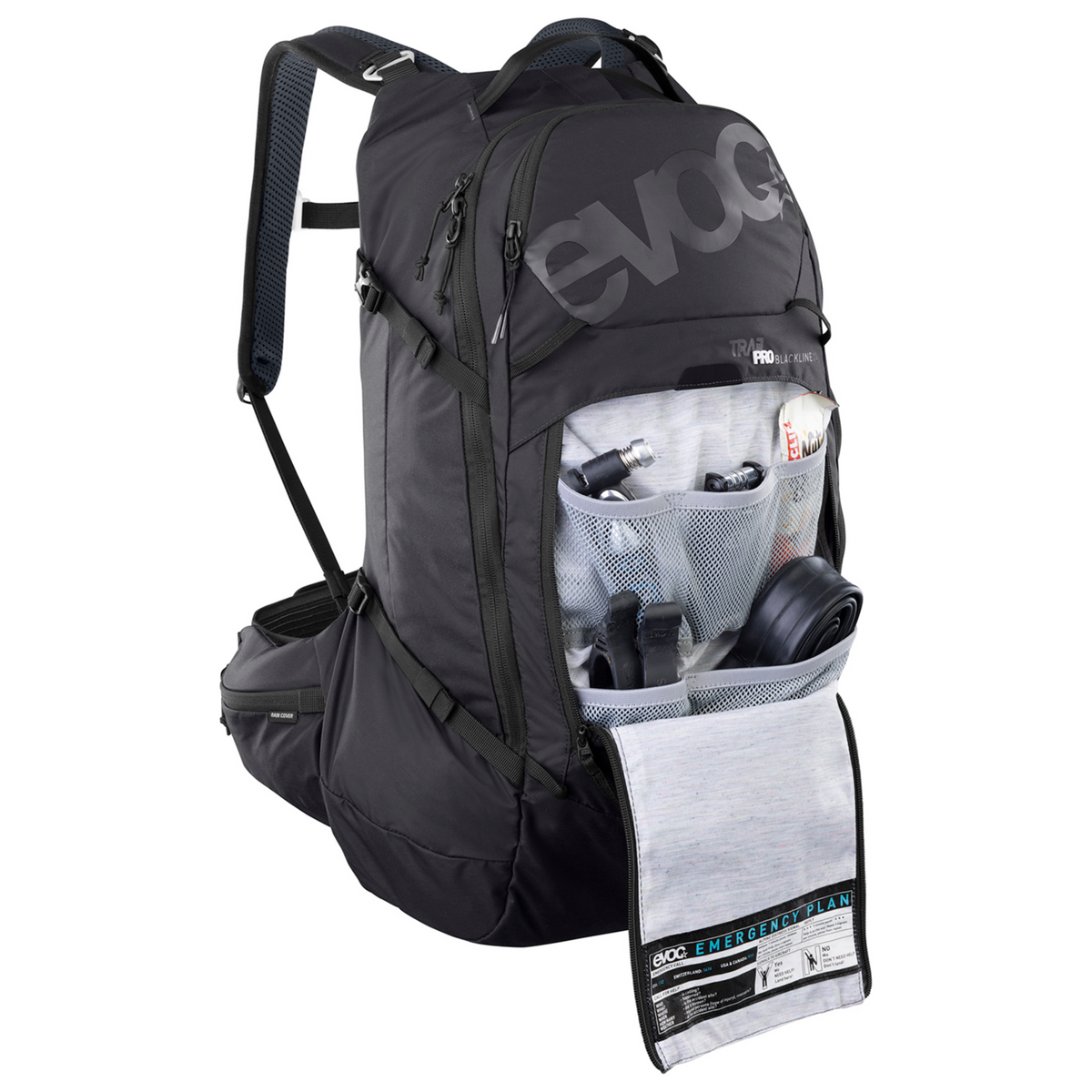Evoc Trail Pro 26L Blackline Protektoren-Rucksack in SCHWARZ