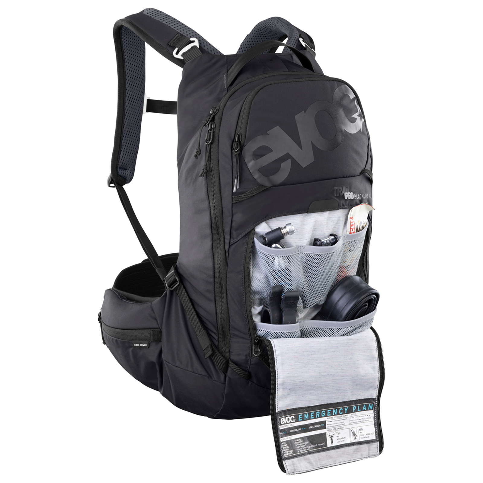 Evoc Trail Pro 16L Blackline Protektoren-Rucksack in SCHWARZ