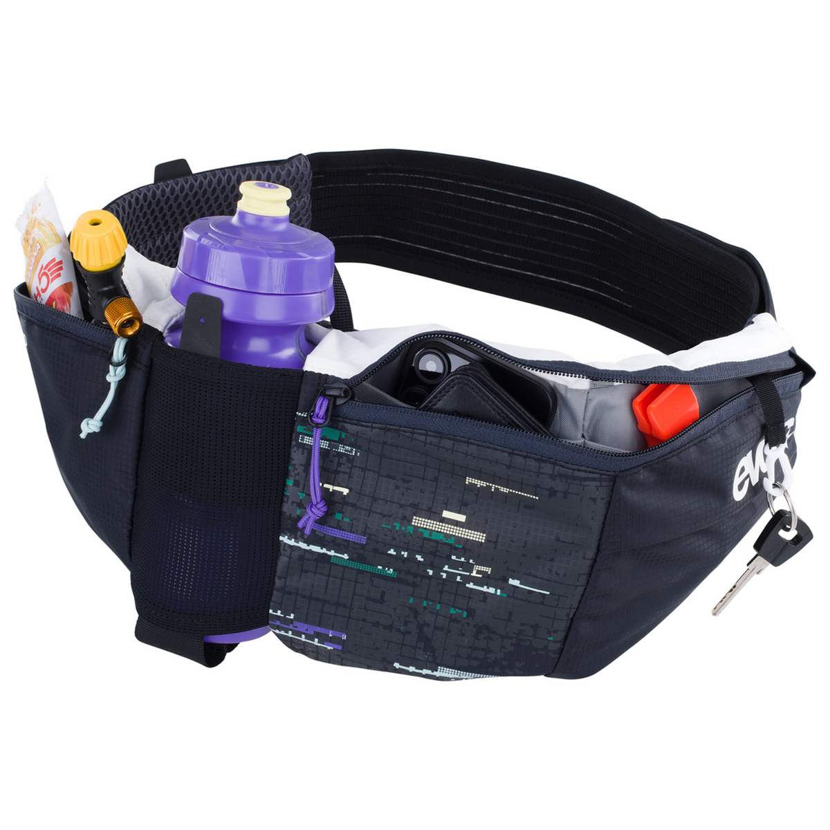 Evoc Hip Pouch Pro 1.5L + Drink Bottle 0.55L Hüfttasche in SCHWARZ