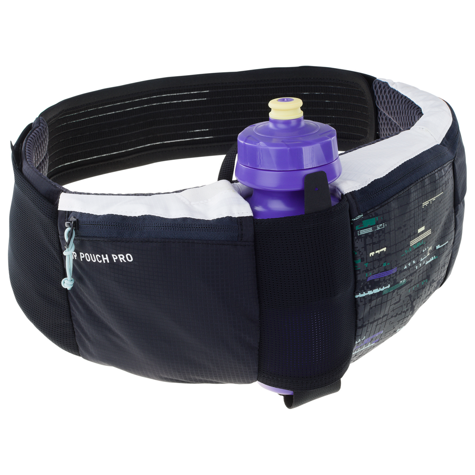 Sac Banane EVOC Hip Pouch Pro + Bidon 0,55L – 1,5L, AIRO FLEX, 2 Poches Ceinture, Confort, Vélo/rando
