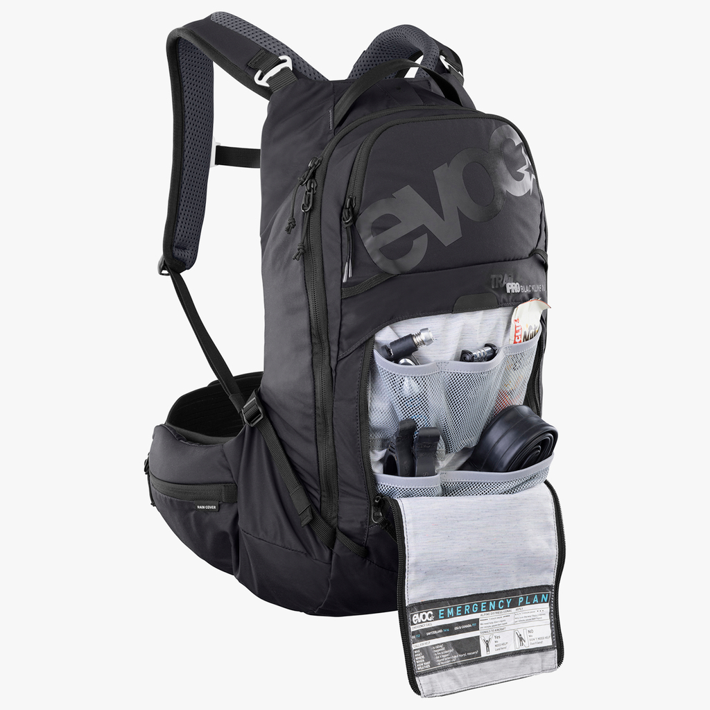 Evoc Trail Pro 16L Blackline Protektoren-Rucksack in SCHWARZ