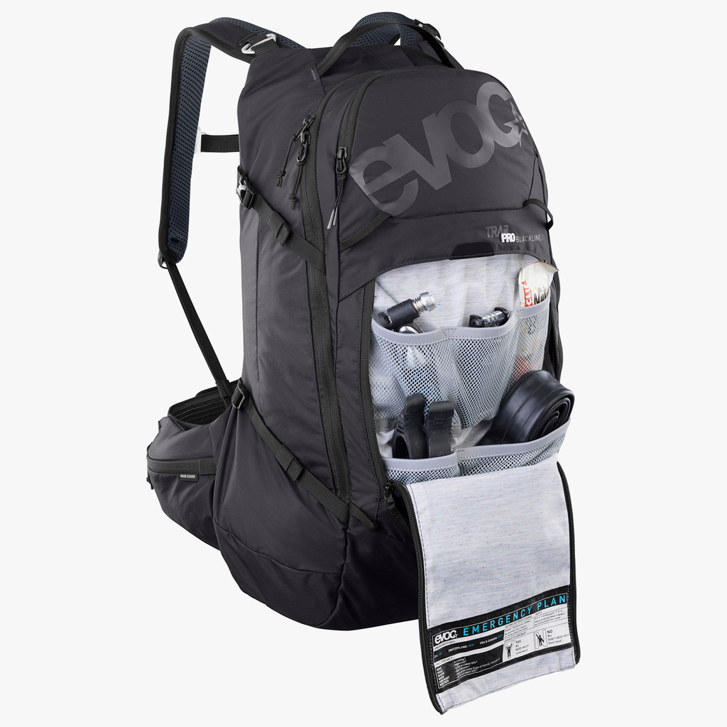 Evoc Trail Pro 26L Blackline Protektoren-Rucksack in SCHWARZ