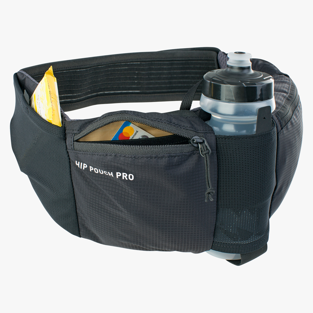 Evoc Hip Pouch Pro 1.5L + Drink Bottle 0.55L Hüfttasche in SCHWARZ