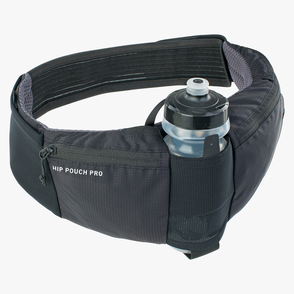 Evoc Hip Pouch Pro 1.5L + Drink Bottle 0.55L Hüfttasche in SCHWARZ